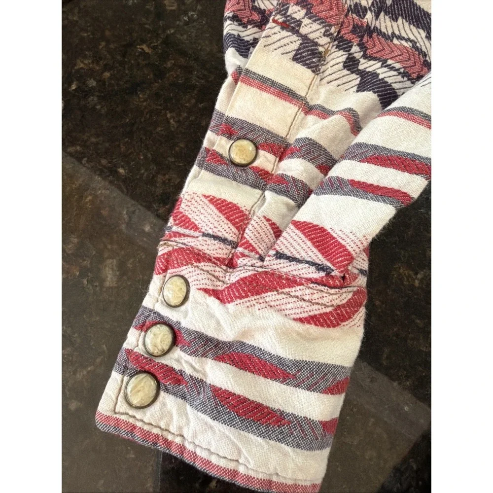 Ryan‎ Michael Aztec Western Flannel Snap Shirt Men's Sz L Long Sleeve Rodeo